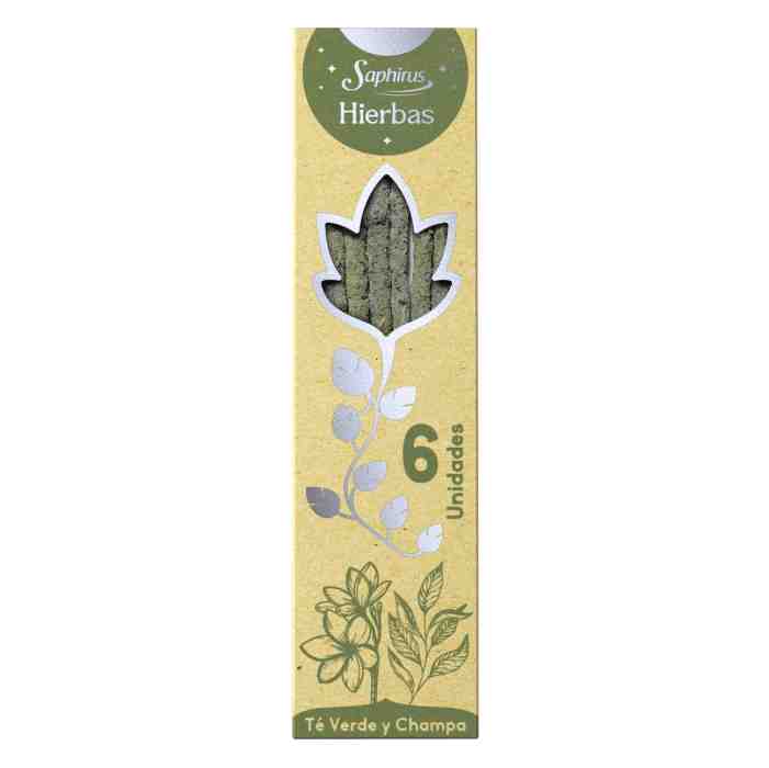 SAHUMERIO SAPHIRUS HIERBAS TE VERDE Y CHAMPA X6